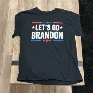 Black Graphic T-Shirt with Patriotic Text